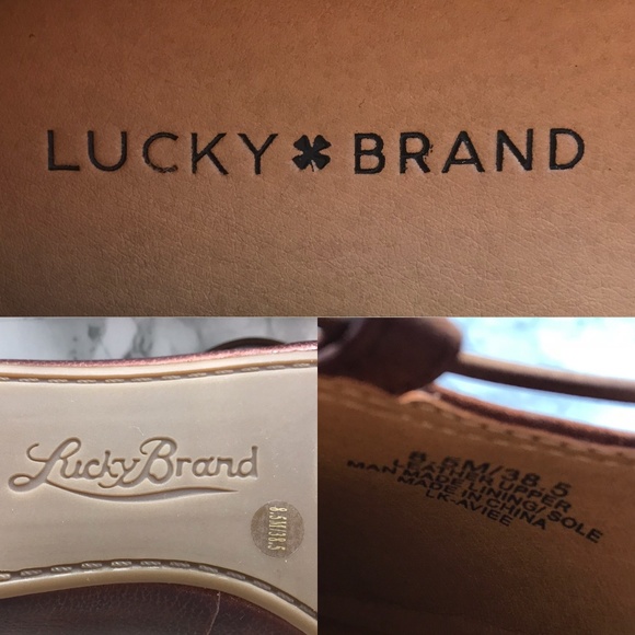 Lucky Brand Women Flat Cognac Lace Up Size 8.5 - Picture 8 of 8